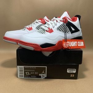 Nike Air Jordan 4 Retro Fire Red 2020 PS White Red Grey BQ7669-160 Size 13C New